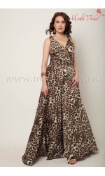 Леопардовое платье - трансформер в пол струящаяся ткань